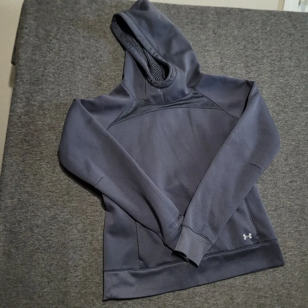 Under Armour Medium cold gear goodie flannel lining hoodie pocket youth juniors